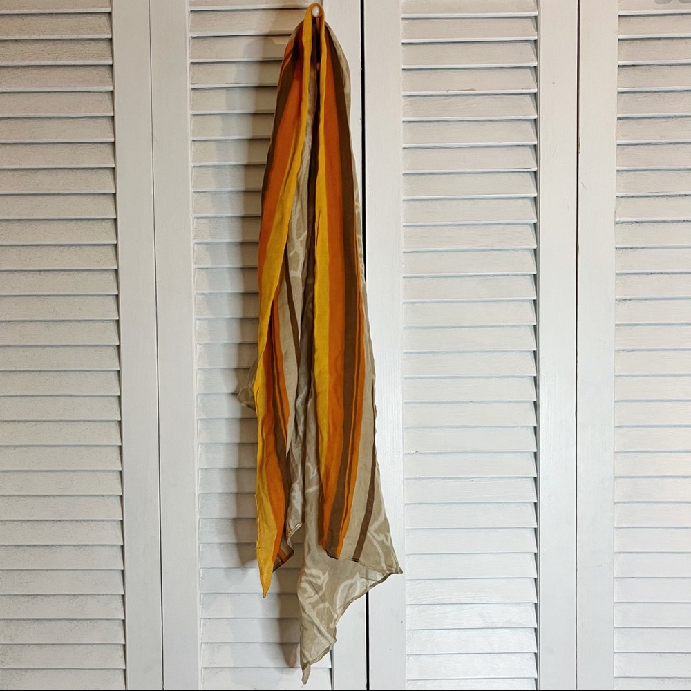 Beautiful orange, tan and brown scarf